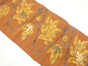 アンティーク　花更紗模様織り出し名古屋帯（着用可）